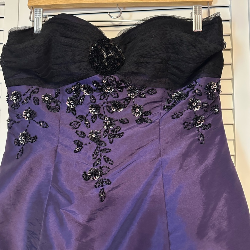 Onyx Black and Purple Prom Dress size 13/14